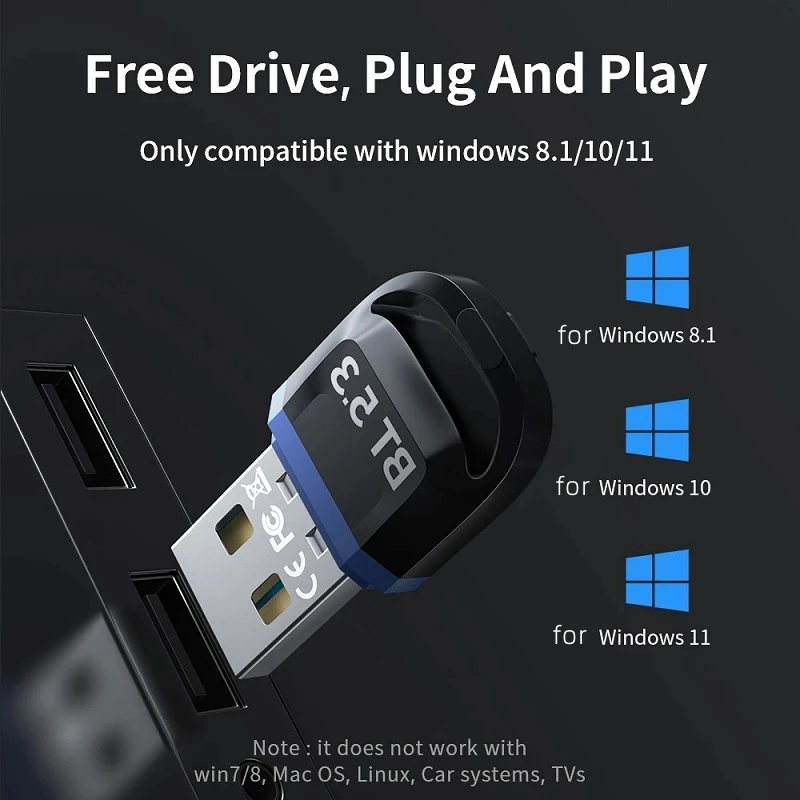 USB Bluetooth 5.3 Adapter voor Draadloze Luidspreker Audio Muis Bluetooth Dongle USB Adapter Bluetooth 5.0 5.1 Ontvanger Zender