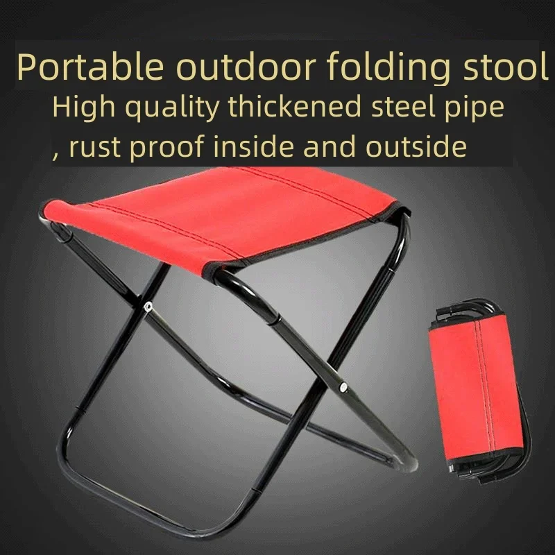 

Portable Outdoor Camping Folding Chair with Bag Ultra Light Fishing Picnic Stool Seat Red Black Camouflage