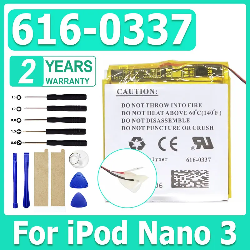 

616-0337 Сменный аккумулятор для Apple iPod Nano 3 3G 3-го поколения 3 поколения MP3 A1236 Nano3 Батарея + бесплатные инструменты