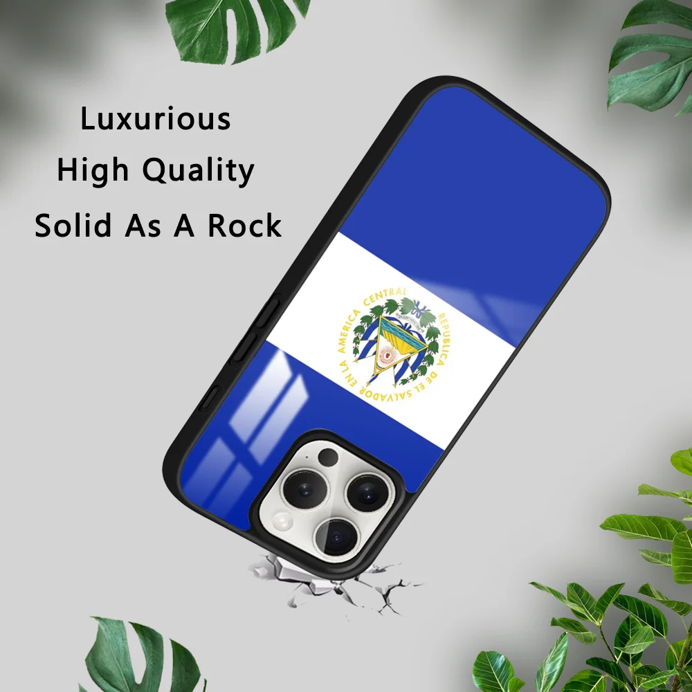 El Salvador Flag Phone Case For iPhone 16 15 14 13 12 11 Pro Xs Max Mini Plus Celulares Hard Funda Dropshipping image 4