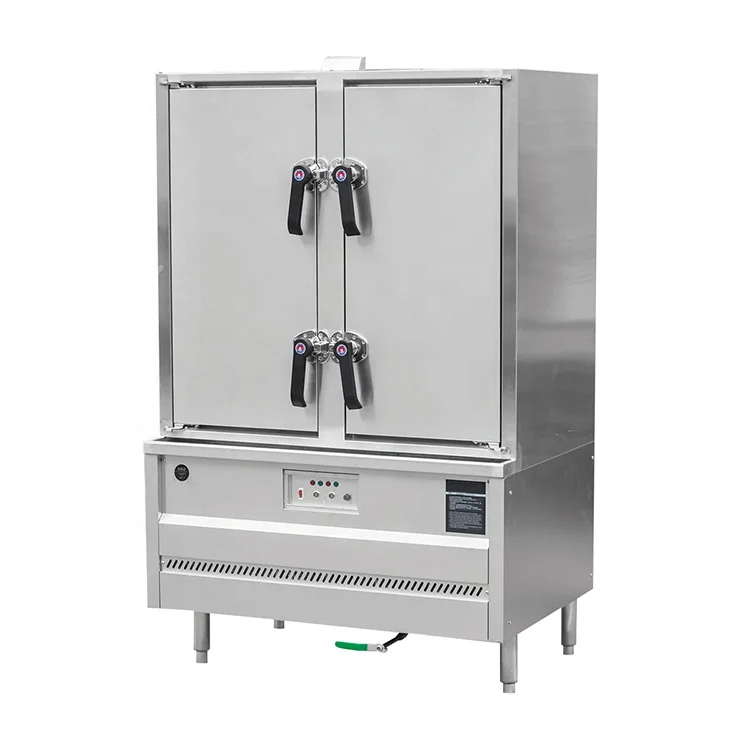 

Электрический двухдверный коммерческий паровой шкаф для риса, газовый паровой шкаф для морепродуктов