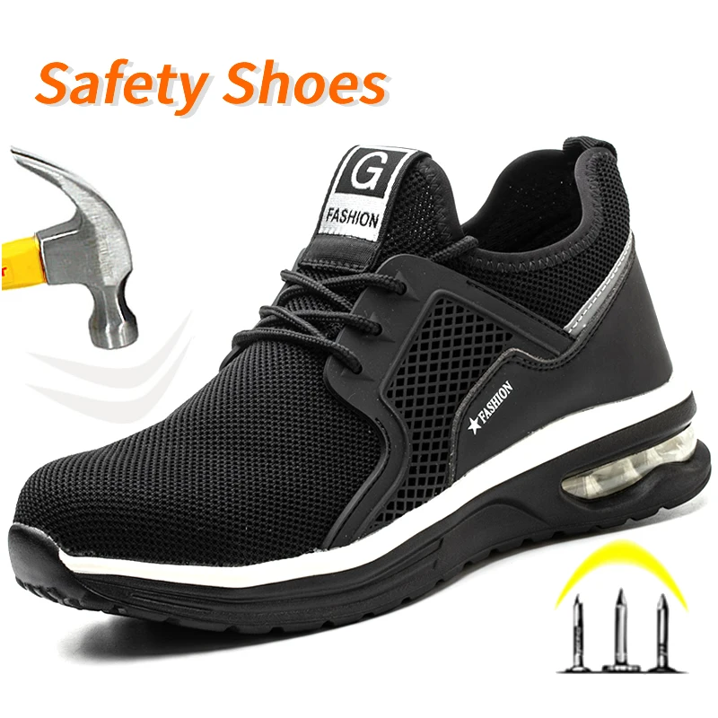 

safety shoes Work Sneakers Steel Toe Men Puncture-Proof Work Boots Indestructible Security light weight