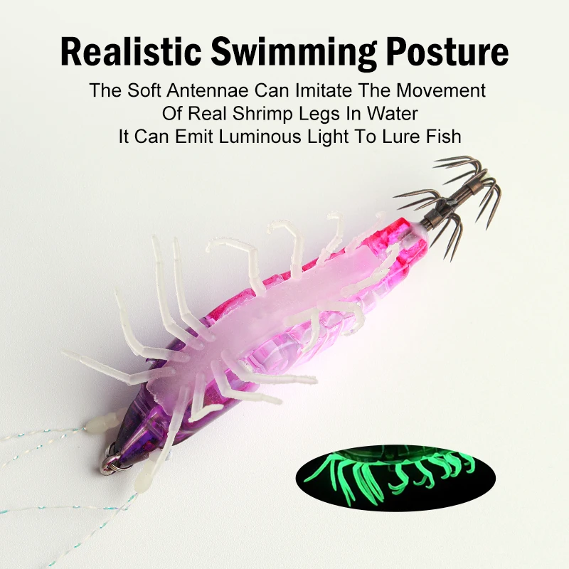 مضيئة خطاف صيد على شكل سمكة الروبيان الحبار Bkk هوك الصيد السحر 80 مللي متر 5 قطعة/المجموعة الأخطبوط الحبار الروبيان المياه المالحة الطعوم #4