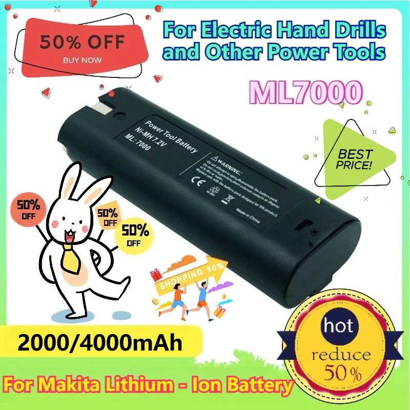 

7.2V 2000/40000mAh for Makita Lithium - Ion Batteries ML7000 9000 6010 for Electric Hand Drills and Other Power Tools