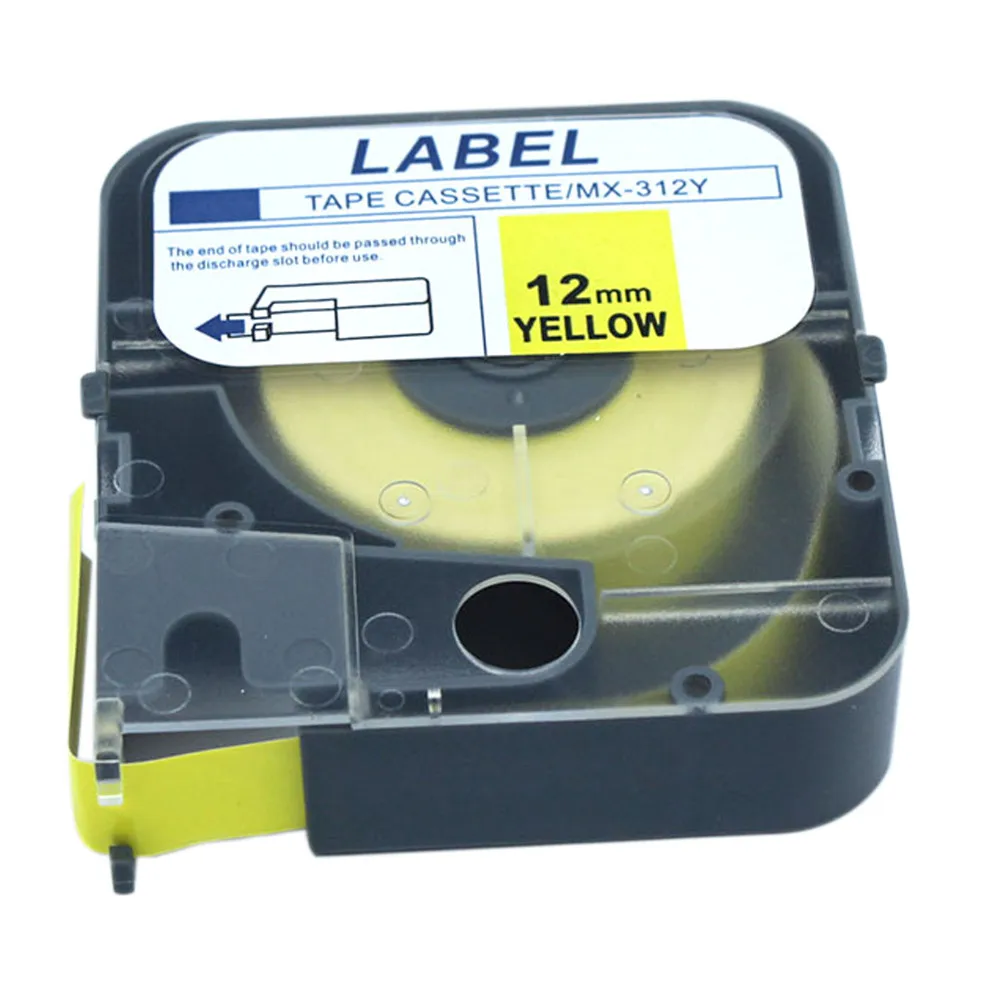 LABEL TAPE LM-MX312W/Y 12mm WHITE YELLOW 8m Sticker For TUBE PRIMTER Wire Marking Machine LM-380E LM-390A/PC RIBBON Typewriter