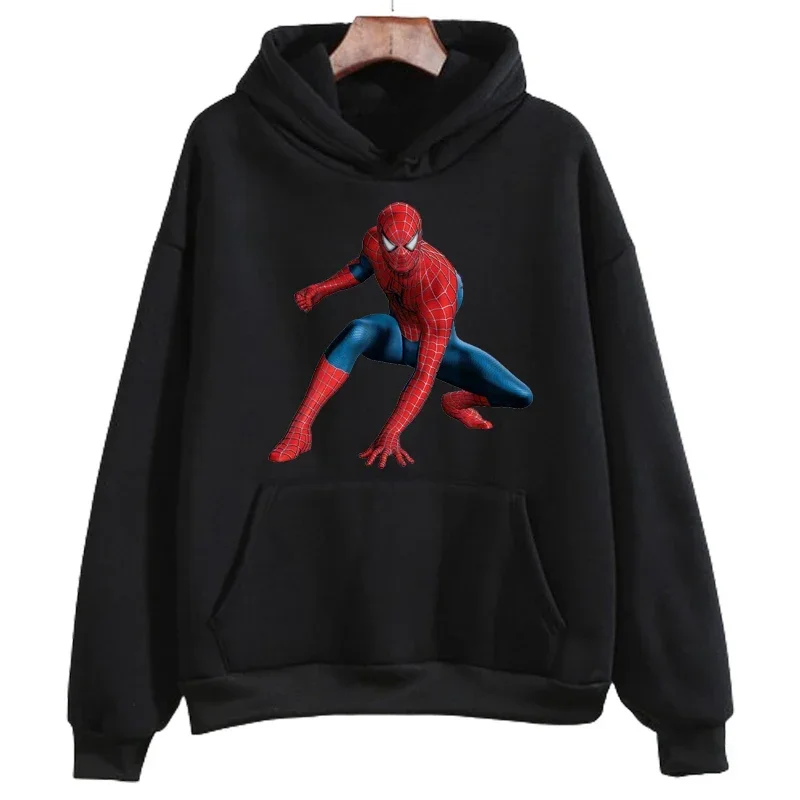 Sudaderas con dibujos de Disney para hombre, ropa con estampado de Anime de Marvel Spiderman de bolsillo, sudaderas con capucha para hombre, Jersey Popular holgado de otoño e invierno