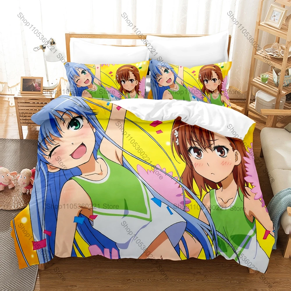 Anime A Certain Magical Index Bedding 3 Piece Set Comfortable Duvet Cover & Pillowcases Otaku Fans Home Bedroom Decor All Season