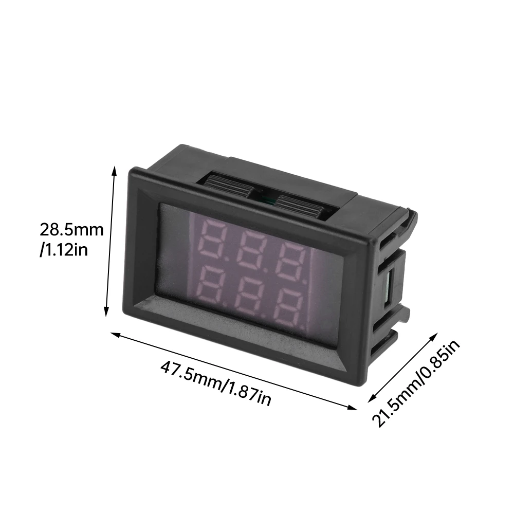 تيار مستمر 4 فولت إلى 28 فولت 0.28 بوصة LED صغير شاشة مزدوجة مستشعر درجة الحرارة الرقمي NTC مقاوم للماء مسبار معدني جهاز قياس درجة الحرارة