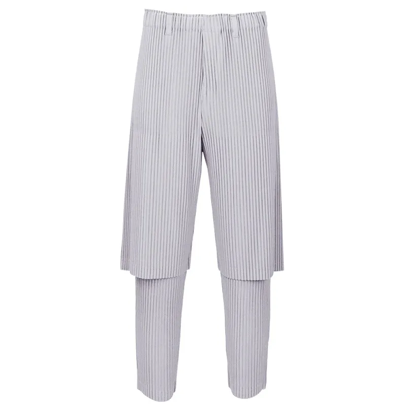 Miyake Pleated Japanese Casual Pants Men's Spring Summer Work Loose Teenage Sweatpants Simple Fashion Harem Pants