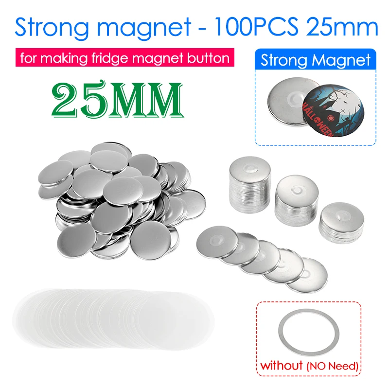 50/100PCS 25-75mm Magneet Koelkast Badge Pin Button Maker Onderdelen DIY Badge Button Pins voor kunst Ambachten Maken Koelkast Badges Set