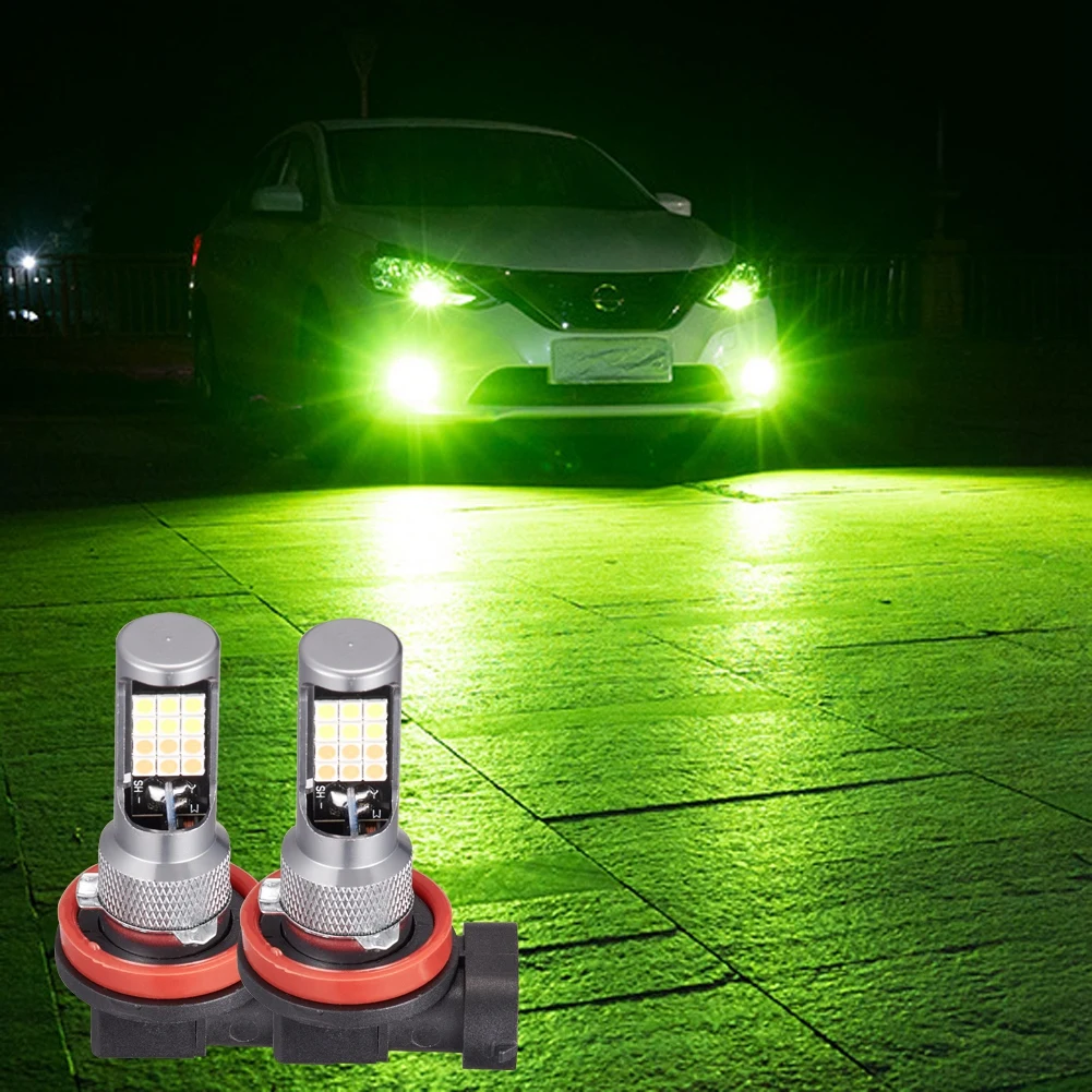 H8 H11 7.5W 5730 Car LED Fog Light LED Bulbs Lamps Headlight Bulb Beam Driving DRL Bulb Light Lamps 12V Green/Purple Color