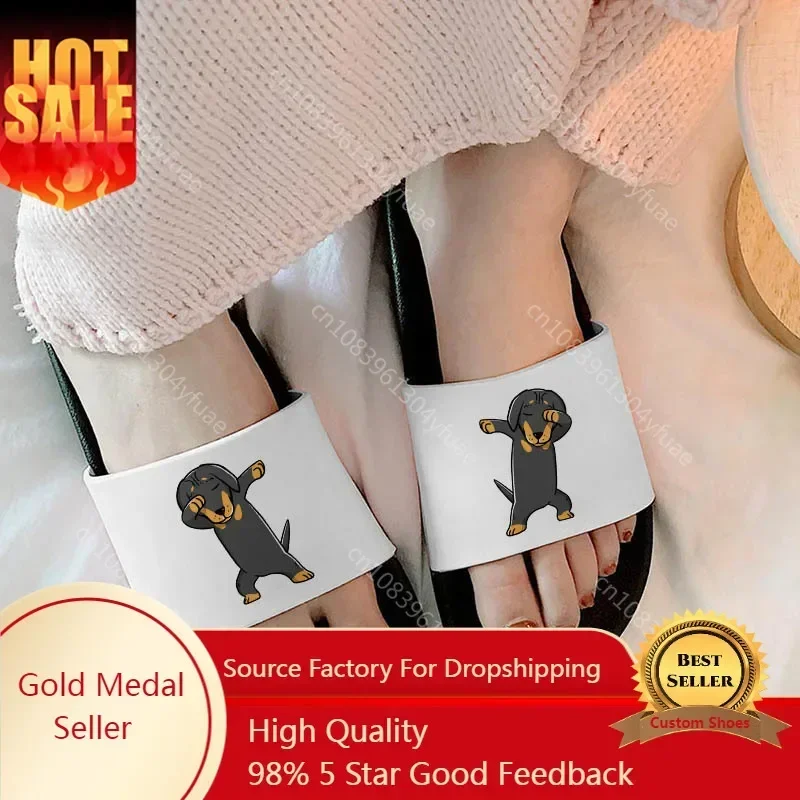 

I Love Dachshunds 2021 women slippers Outdoor Flip Flops Beach Slides Home Slippers Slip on Sandals Female Shoes