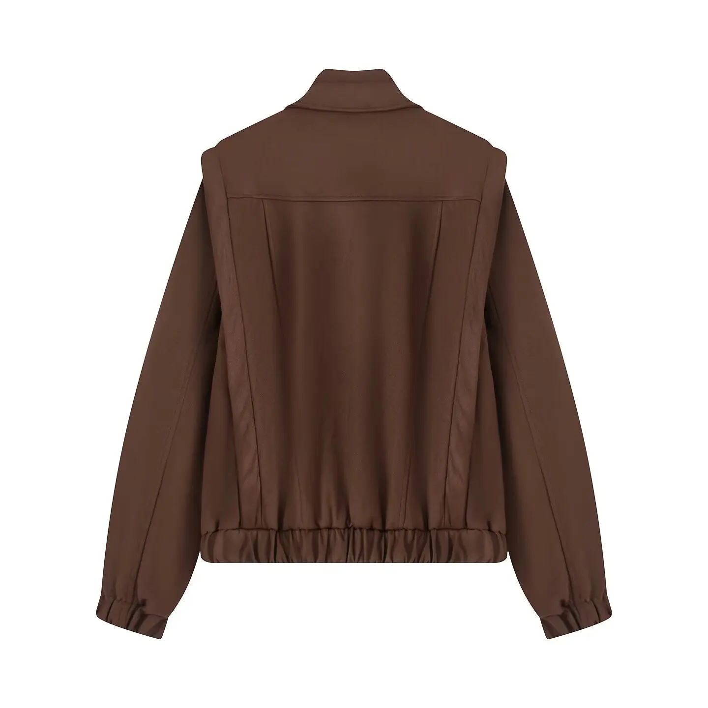 الرجعية Sle لون نقي التلبيب الغزلان الجلد المخملية Jaet الخريف جديد وصول المرأة Faionable Ele ort ملابس خارجية