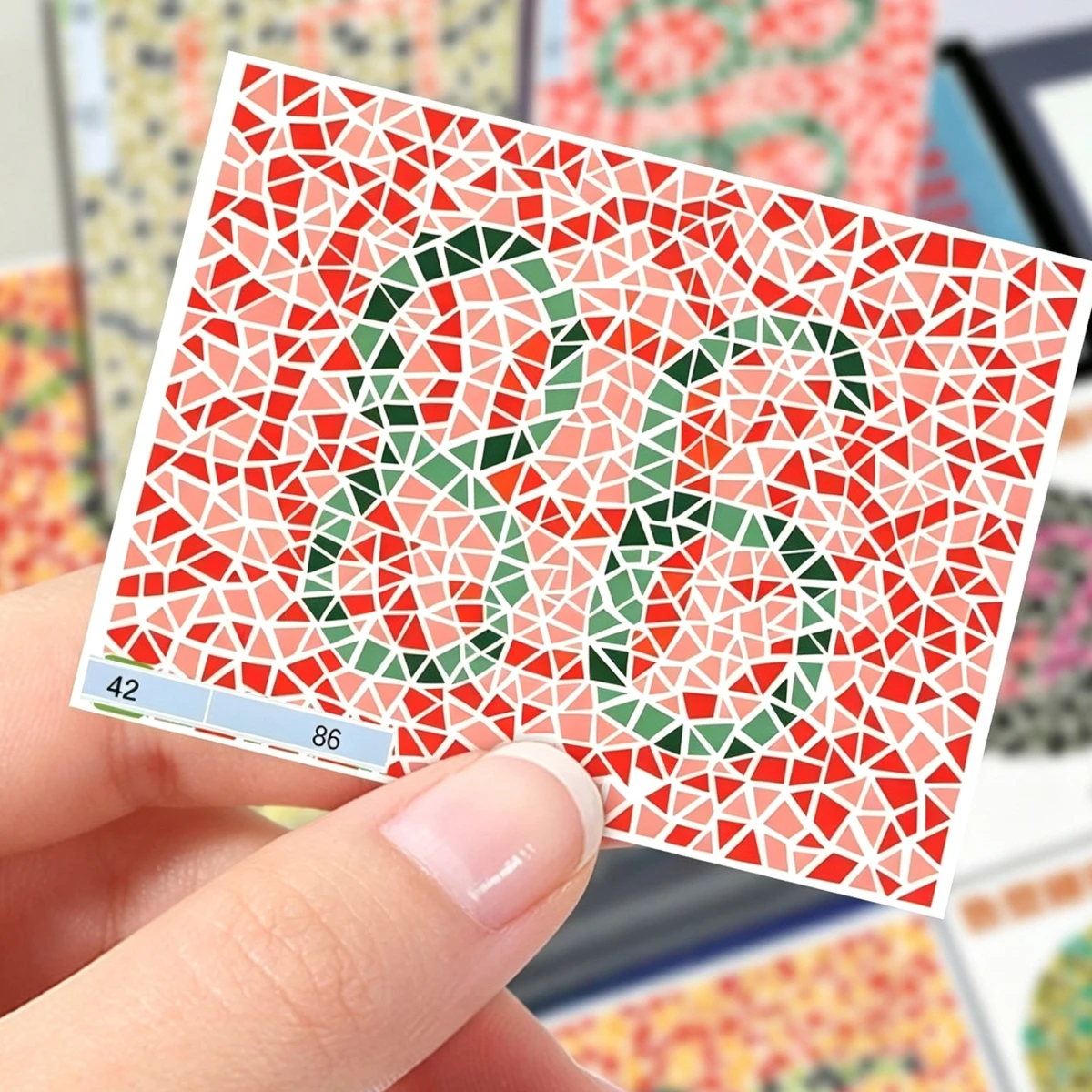 Ishihara Color Vision Test Stickers, Color Blind Test Chart Stickers 4Pcs, Eye Optometry Screening Tool For Optical Shop