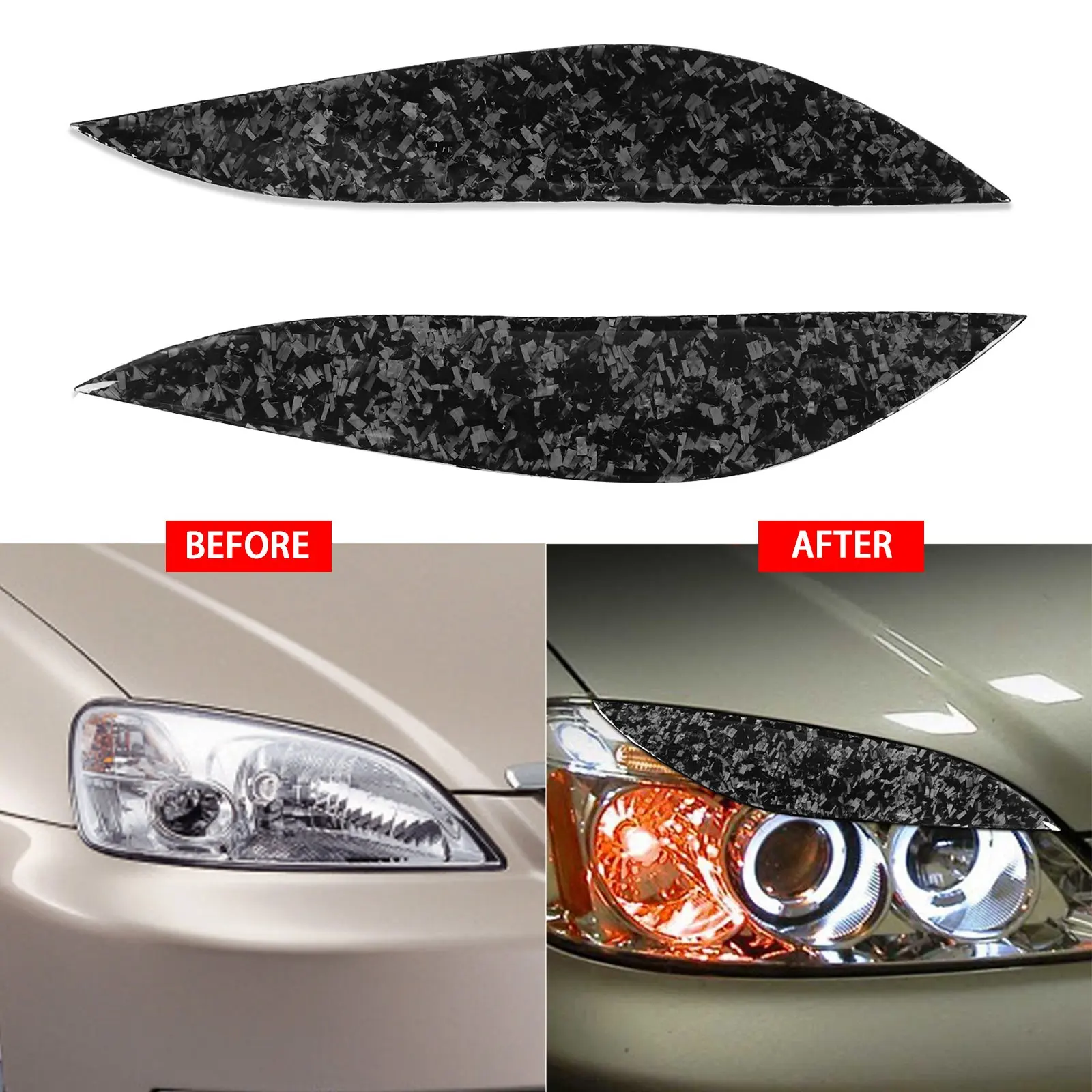 

Кованое углеродное волокно, крышка для век, накладка для бровей для Honda Civic 2001-03