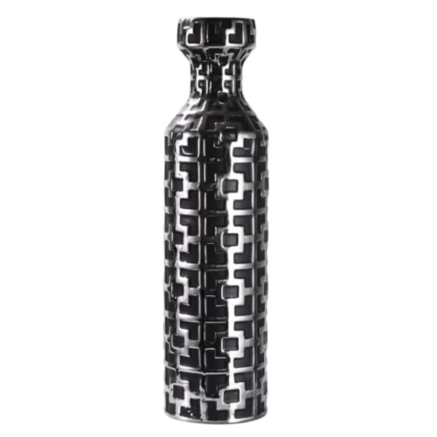 

24.4 Inch Tall Floor Vase - Ceramics Vases Geometric Patterns Large Cylinder Vases Modern Home Decor for Living Room Entryway o