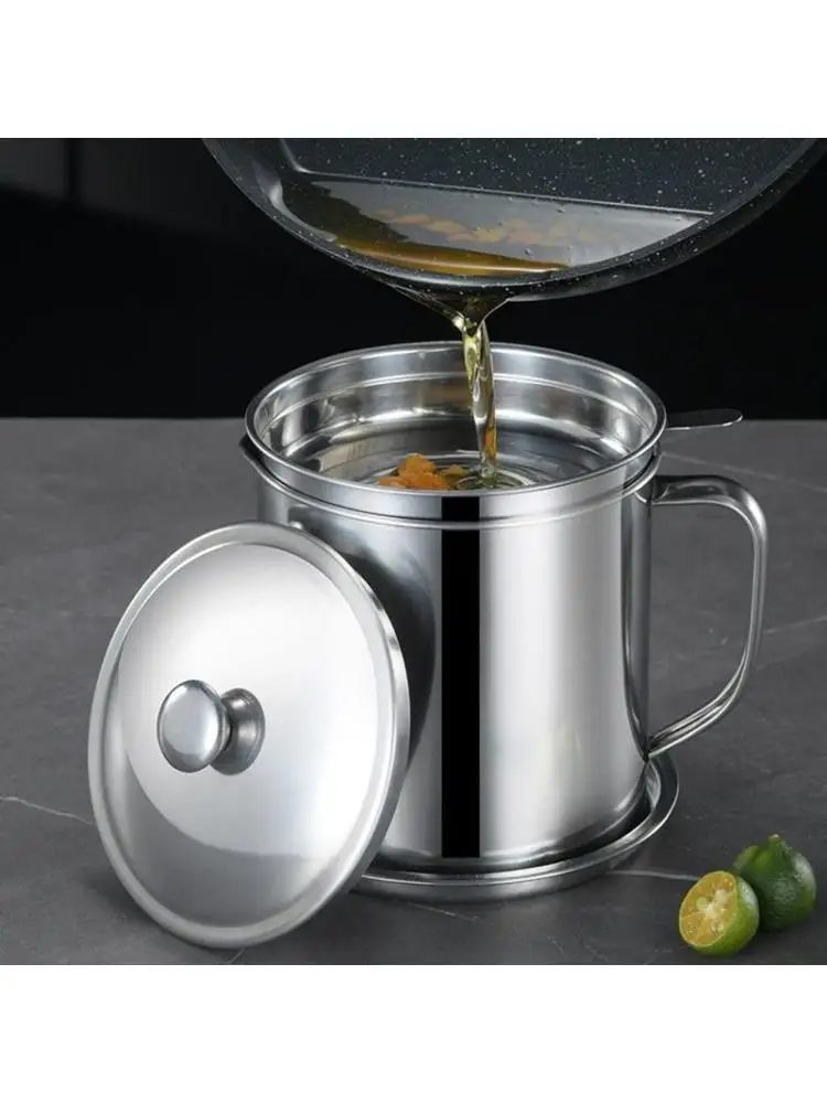 

G6KF 1.3L Oil Dispensers Stainless Steel Material Oil Bottles Cans Vinegar Cruet Containers with Strainer Kitchen Accessories