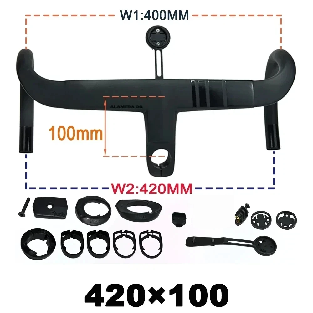 2025 New Road Handlebar DE Alanera RS T1000 Carbon Aero Lightweight 340g Integrated for Professional Cycling RHM EVO Shape image 3