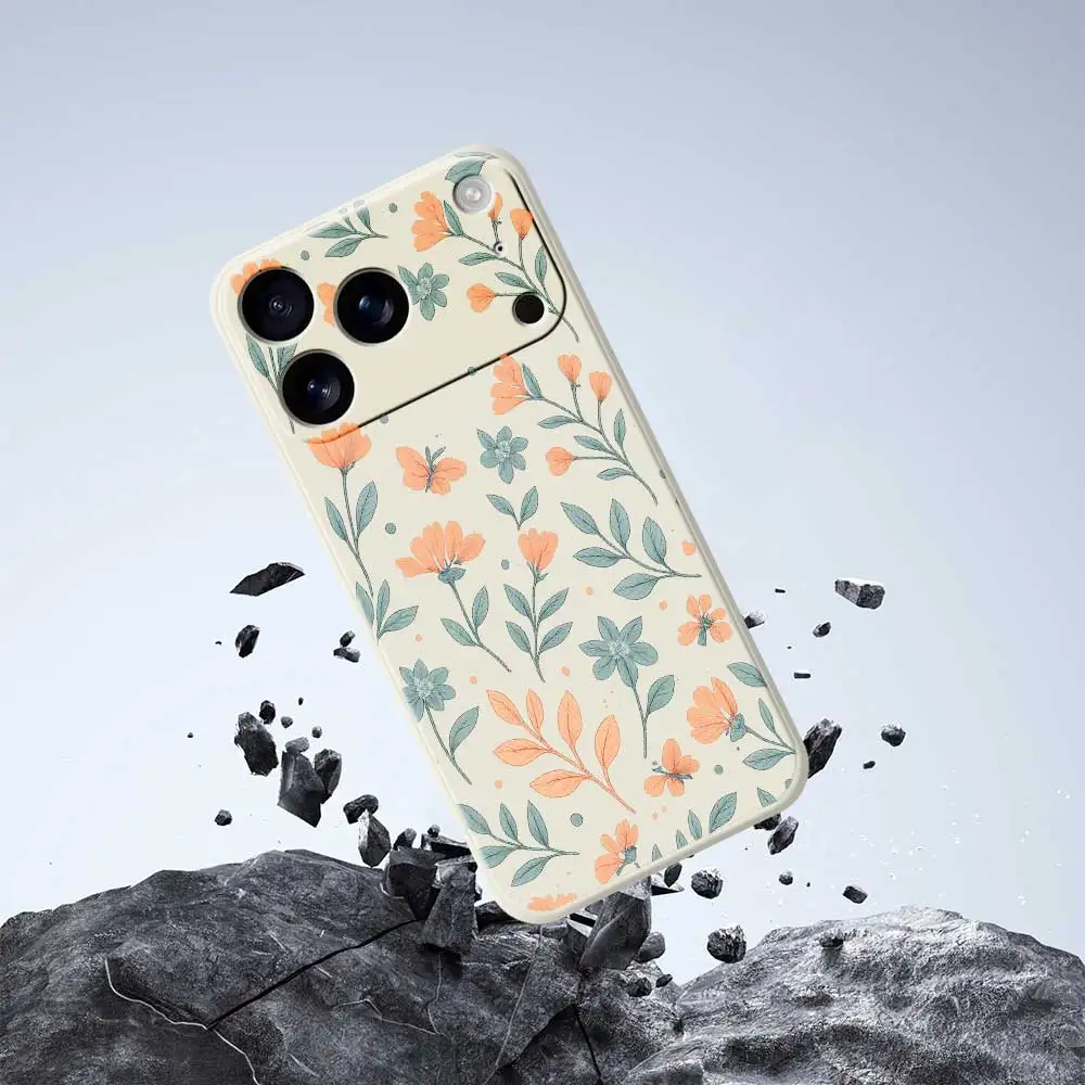 Flor fresca caso de telefone para iphone 17 pro max 17 ar 16 15 14 plus 13 12 11 pro max xs max xr 7 8 plus 16e silicone capa macia