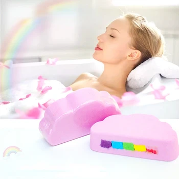 120 جرام قوس قزح سحابة حمام الملح المتفجرة الكرة حية اللون ترطيب الجلد الجاف مريحة يسهل حملها ملحق سبا