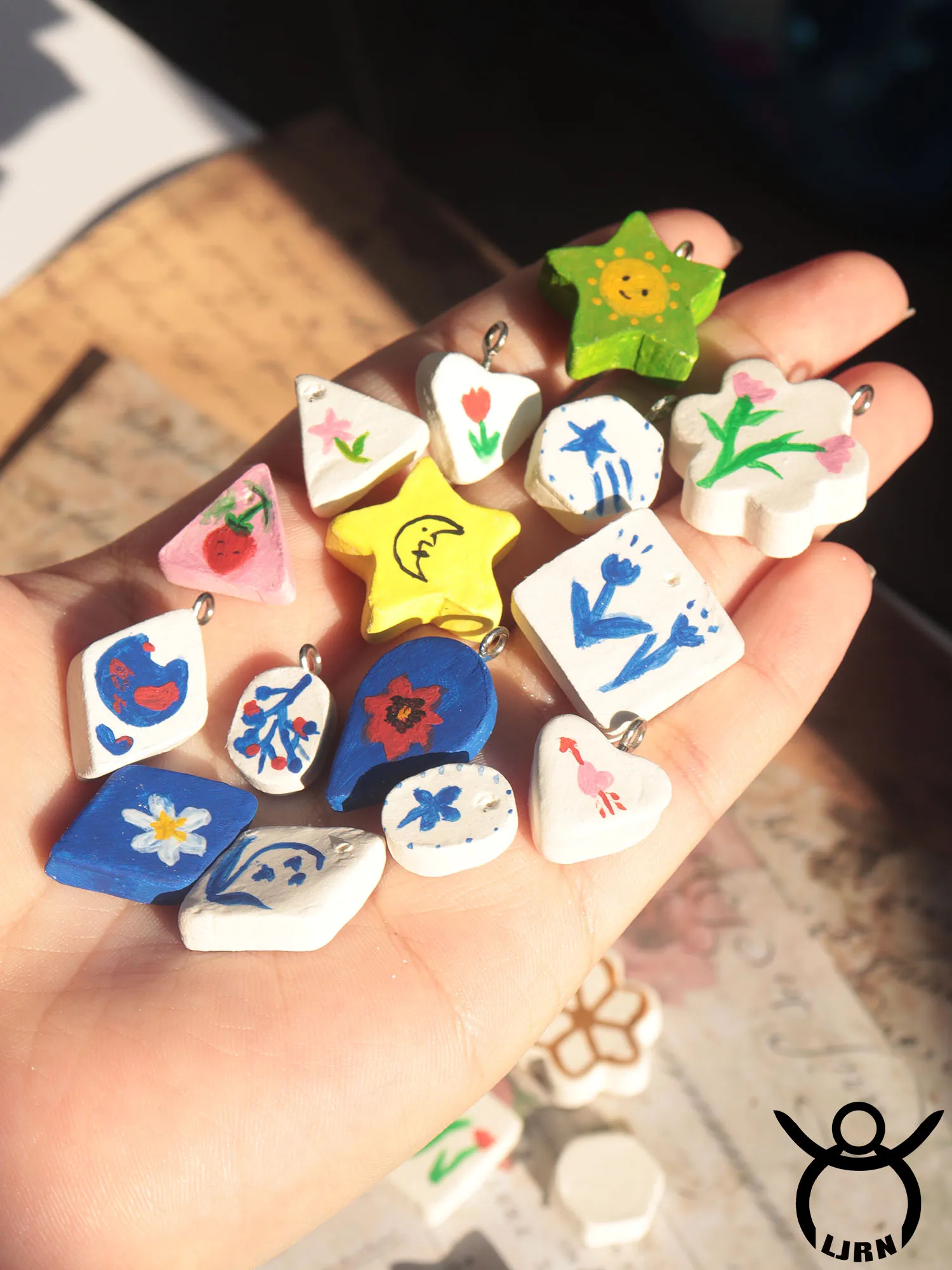 

2025 New Clay Handmade DIY Accessories Colorful Hand-Drawn Paint INS Necklace Jewelry Making Pendant Accessories