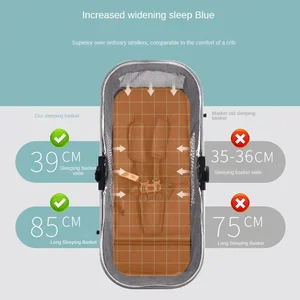 3 في 1 عربة أطفال محمولة متعددة الوظائف عالية المناظر الطبيعية حديثي الولادة على الوجهين موديل 739 أفضل 10 مبيعات عربة أطفال مزدوجة بأعمار مختلفة - رقم 6