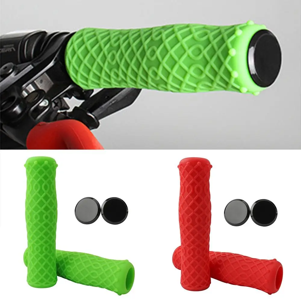 Silicone Bicycle Handlebar Grips Universal Various Colors Bike Rubber Handlebar Cover Durable Non-slip Bicycle Handle Cover