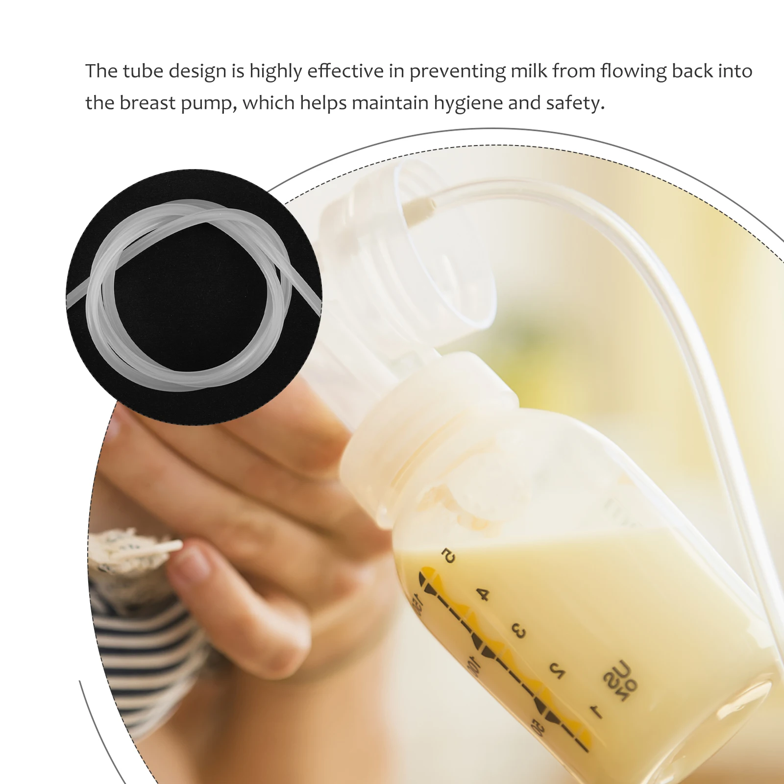 

Silicone Breast Tubing Hose Replacement Compatible with Electric Manual Pumps Anti-Backflow Flexible for Breastfeeding