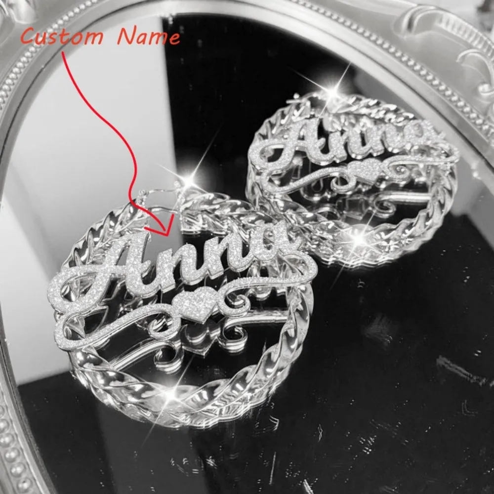 

Customized Name Earrings 18K Gold Name Twist Hoop Earrings Personalized Name Earrings Customized Women Earrings Birthday Gifts