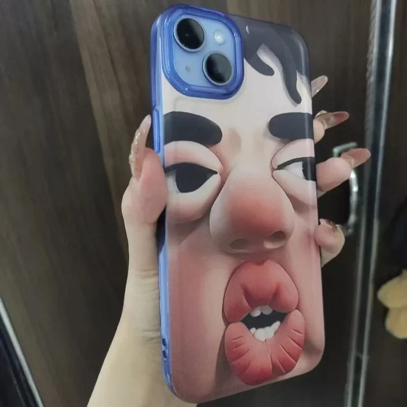 Mini Anti-Drop Full Coverage Funny Mobile Phone Case Covers 3D-Sense Clown Case for Apple IPhone 16 Pro Max 15 Ultra 14 Plus 13