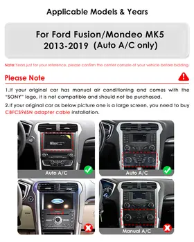 適用於福特Fusion Mondeo mk5 2013-2019的9.7吋Carplay Android Auto車載多媒體智慧系統收音機,帶GPS導航和立體聲功能,2DIN RDS接口 10 最佳銷售 福特Fusion收音機 - №3