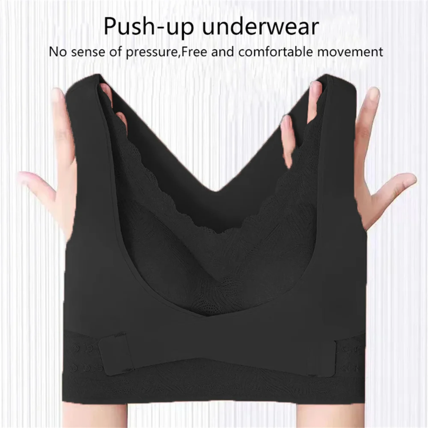 تنفس الرياضة الصدرية النساء حمالة صدر رياضية ملابس داخلية سوداء اللياقة البدنية ممارسة اليوغا الجري سترة غير رسمية حجم كبير تشغيل الملابس الداخلية #6