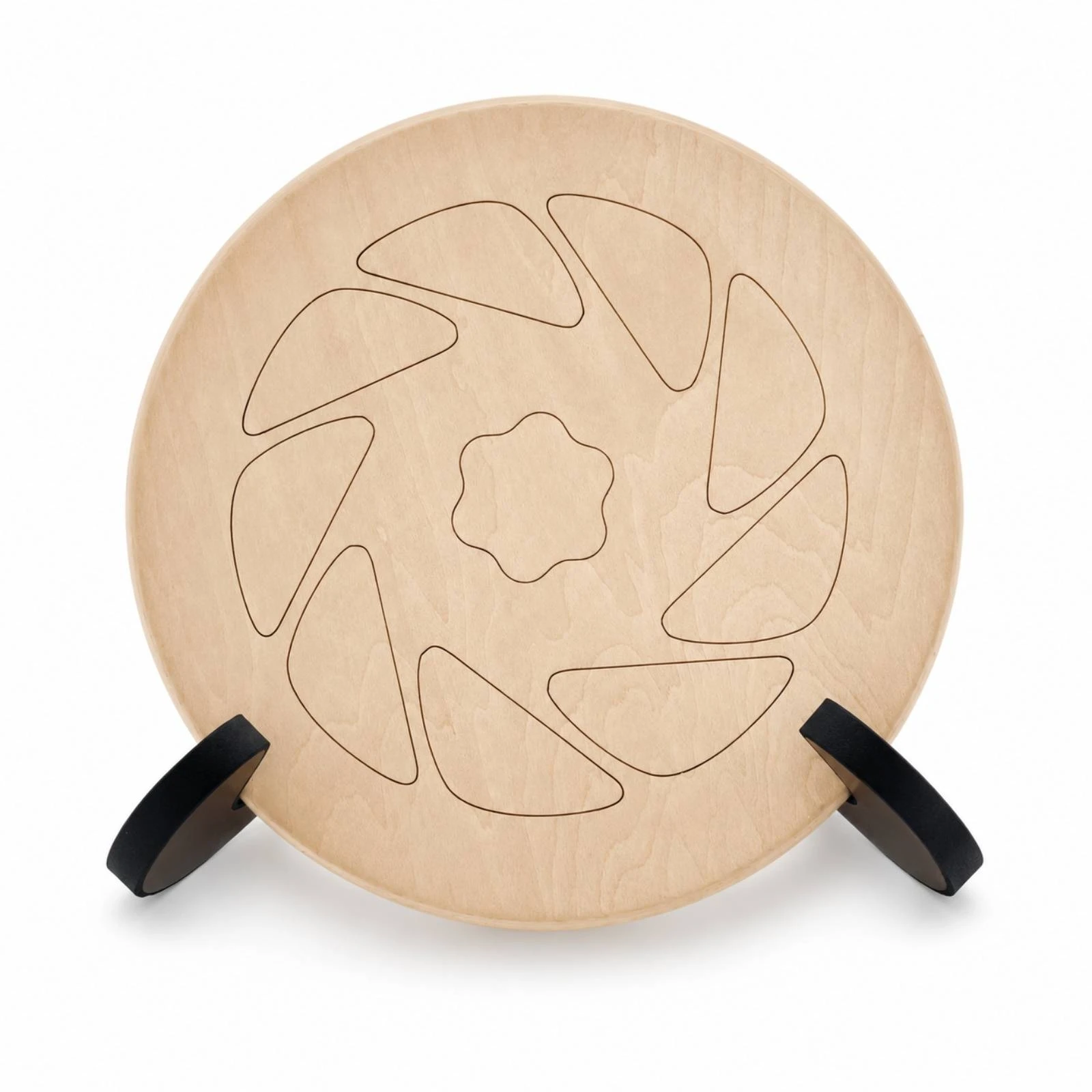 Slit Drum Round Wooden Drum Percussion Instrument Resonant Calming for Beginners, Home, Classrooms