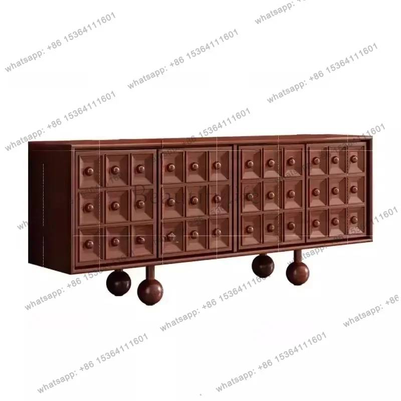 PG Retro Porch Cabinet Living Room Wabi Style Locker Hotel Decorative Cabinet Villa Antique Dining Side Cabinet