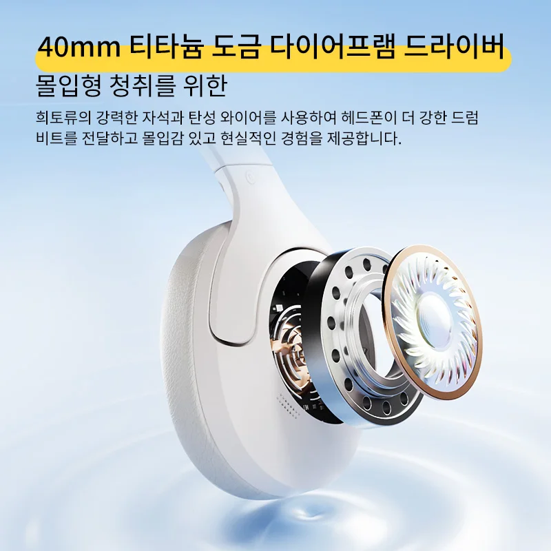 QCY H3 Lite ANC 무선 헤드폰, 블루투스 5.3, 액티브 노이즈 캔슬링 오버 이어 헤드셋, 40mm 드라이버 하이파이 사운드 이어폰