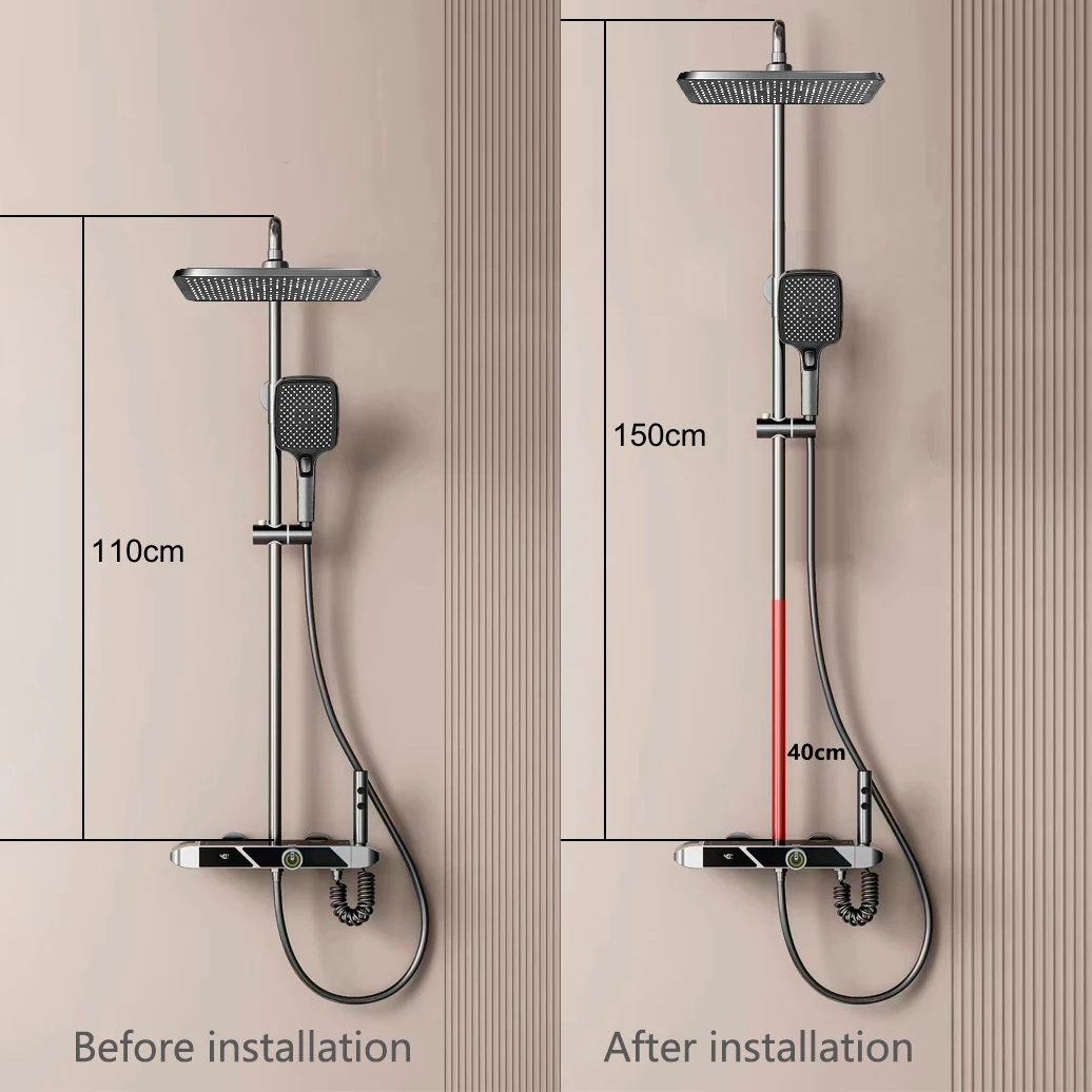 Torayvino  G3/4 Shower Extension Tube Shower Extender Bar Longer Shower Pipe Add Shower Height Outdoor Antique Brass 12 Inch