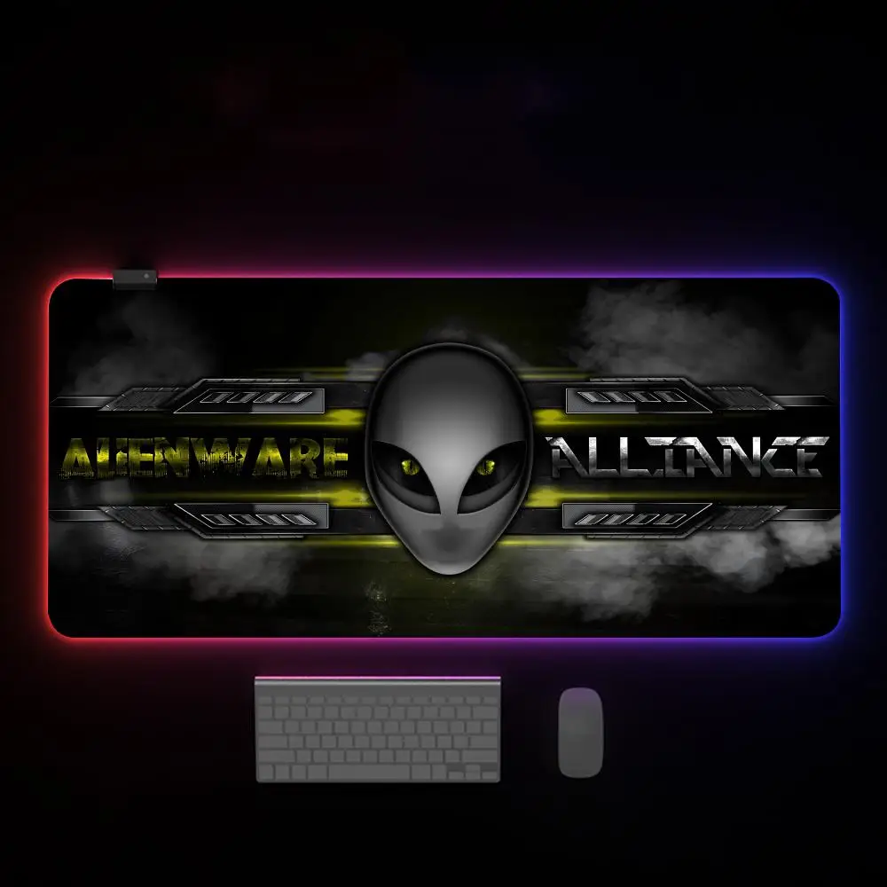 A-Alienwares-RGB Backlit Gaming Mouse Pad, Mousepad, Acessórios PC, Teclado Gamer, Mat Backlit, Desk Protect, 800x 400mm