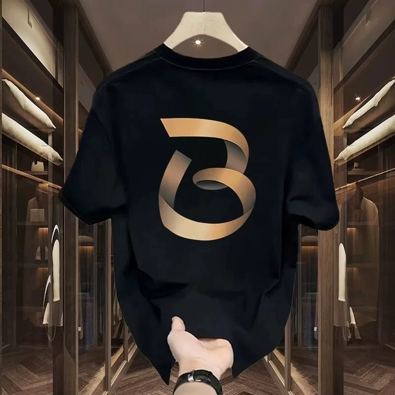 Men's Cotton T-shirts Black 5XL T Shirt for Men Casual Summer Wear Fashion Print White Tee Shirts Men Clothing