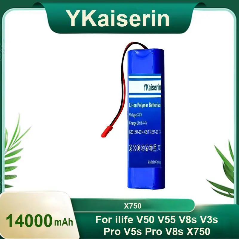 Environmentally Friendly Hardwearing Robotic Vacuum Cleaner Battery 14000Mah For Ilife V50 V55 V8s V3s Pro V5s X750