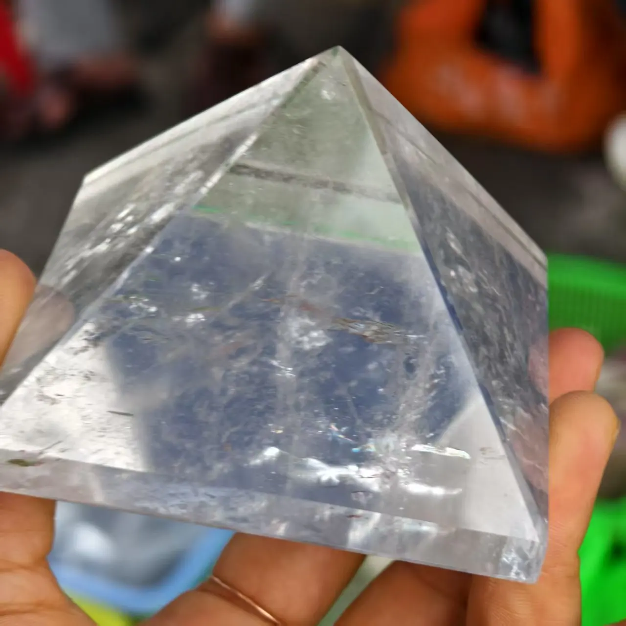 

Natural Formed!Transparent Crystal Pyramid, Transparent White Quartz Ore, Pyramid, Mineral, Reiki, Healing Tower