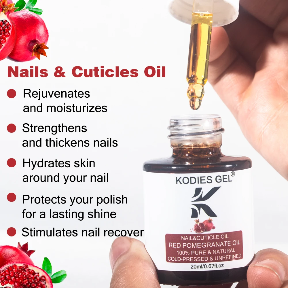 KODIES-aceite orgánico para cutículas de GEL, tratamiento para manicura, nutritivo, Vegano, aceite nutritivo para el cuidado de las uñas, suaviza la piel muerta, fortalecedor de dedos