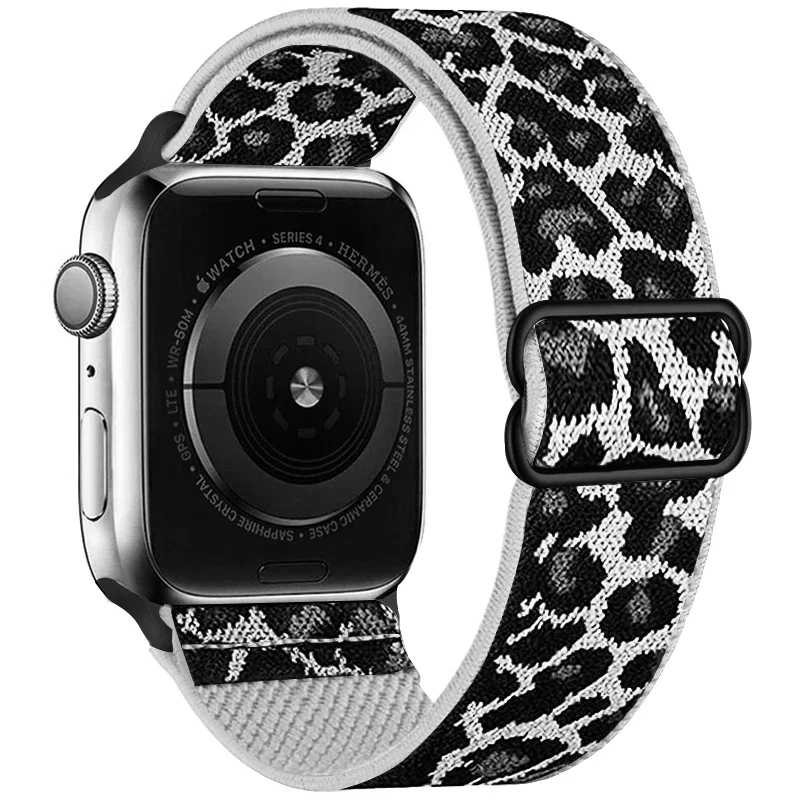 Cinturino regolabile in nylon con stampa leopardata moda per cinturino Iwatch 42mm 46mm 49 45 44 42 41 40 38 per serie Iwatch Ultra 10 9 8 7 SE