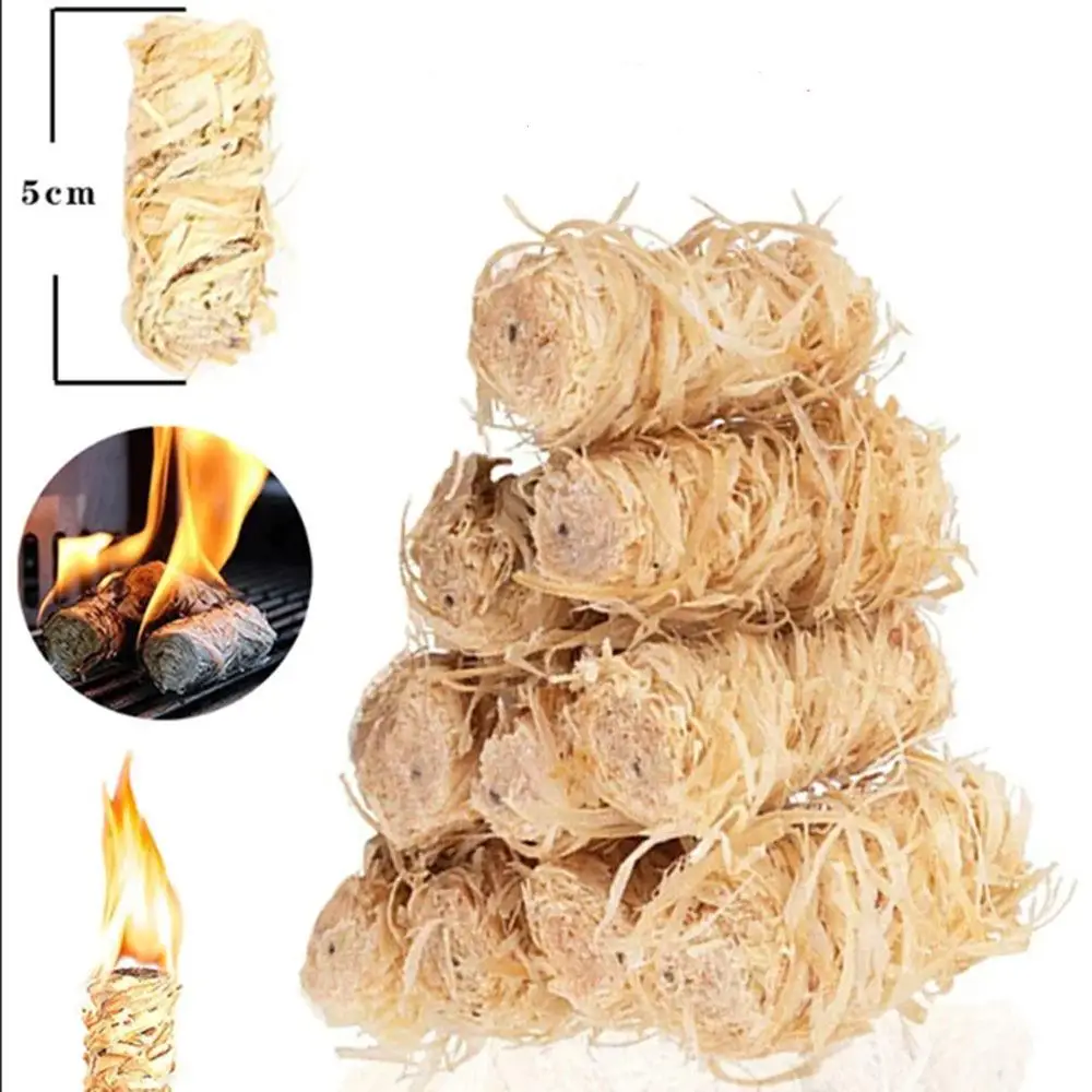 Arrancador de fuego natural de 10 Uds., palo de madera encerado, adecuado para chimenea, estufa de barbacoa, horno de chimenea, encendido de carbón