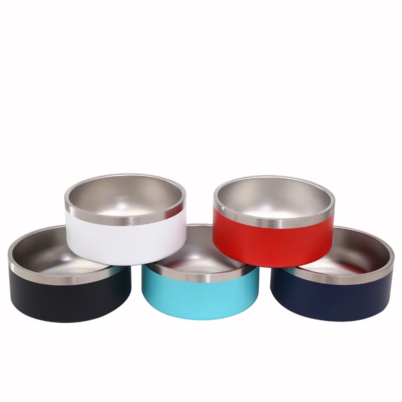 

32oz 64oz Double Wall Non-Slip Stainless Steel Pet Dog Food Feeder Water Bowl Medium Large Pets Dog Environmental friendly bowl