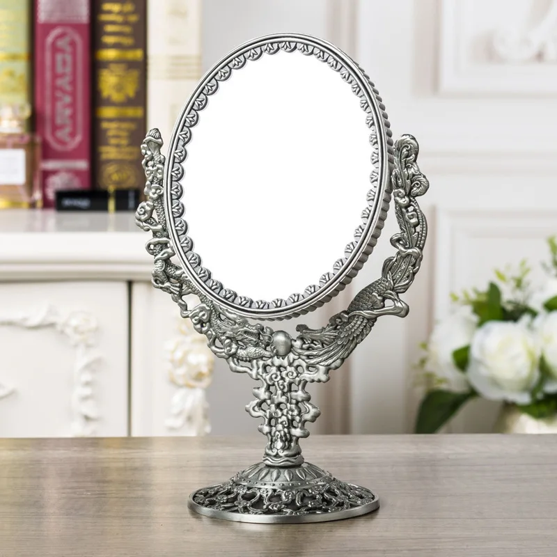 Desktop makeup mirror - rotating, large vanity mirror for bathroom & vanity table (instagram style)