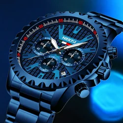 NIBOSI Luxury Watches Mens Top Brand Clock Business Quartz Wristwatches Waterproof Chronograph Luminous Analog Watch For Men