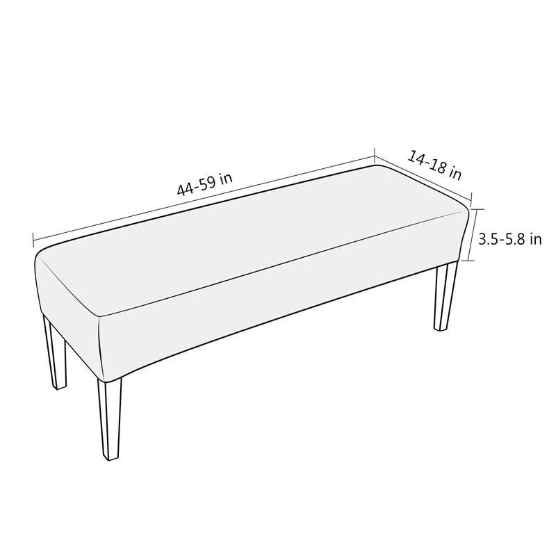 Stretch Velvet Dining Bench Cover Removable Bench Slipcover Washable Bench Seat Protector Rectangle Bench Covers for Dining Room