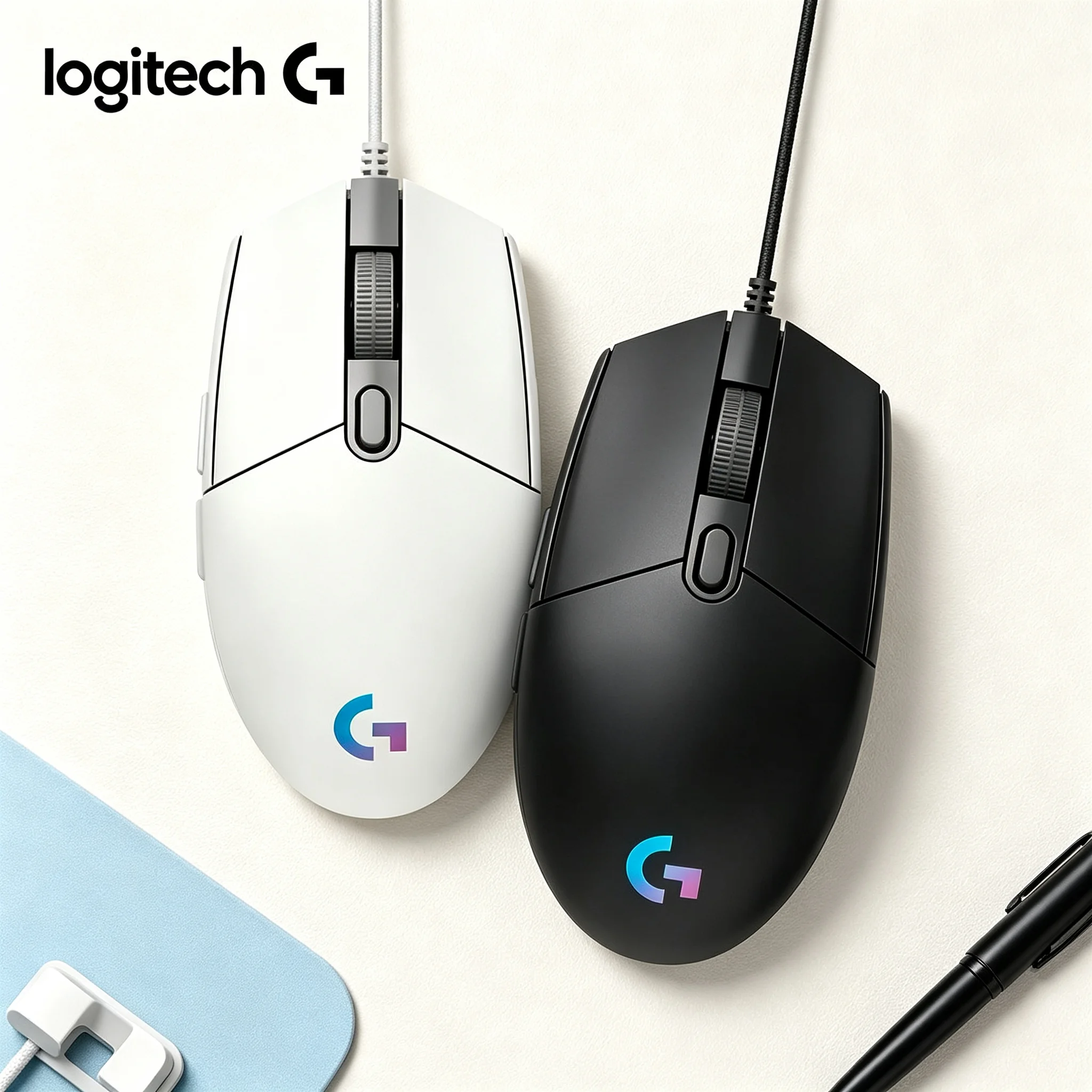 Logitech G102 Wired Computer Mouse Adjustable RGB Light Speed For CS2 PUBG LOL Valorant Game And Office Desktop Task