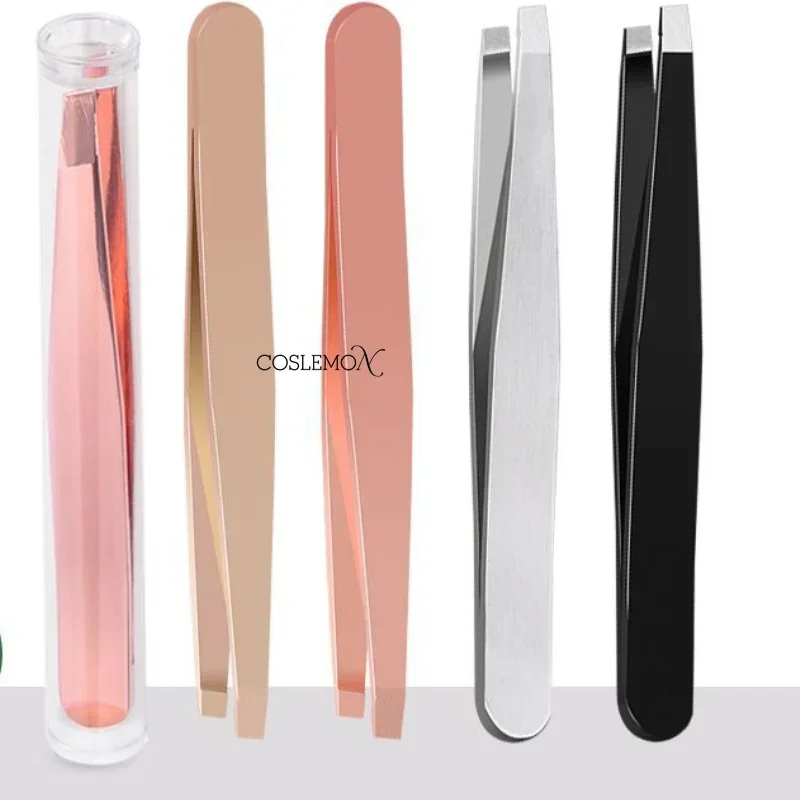 1pcs Eyebrow Tweezers Rose Gold Face Hair Removal Beauty Makeup Tool Stainless Steel Lash Extension Clips Cosmetic Accessories