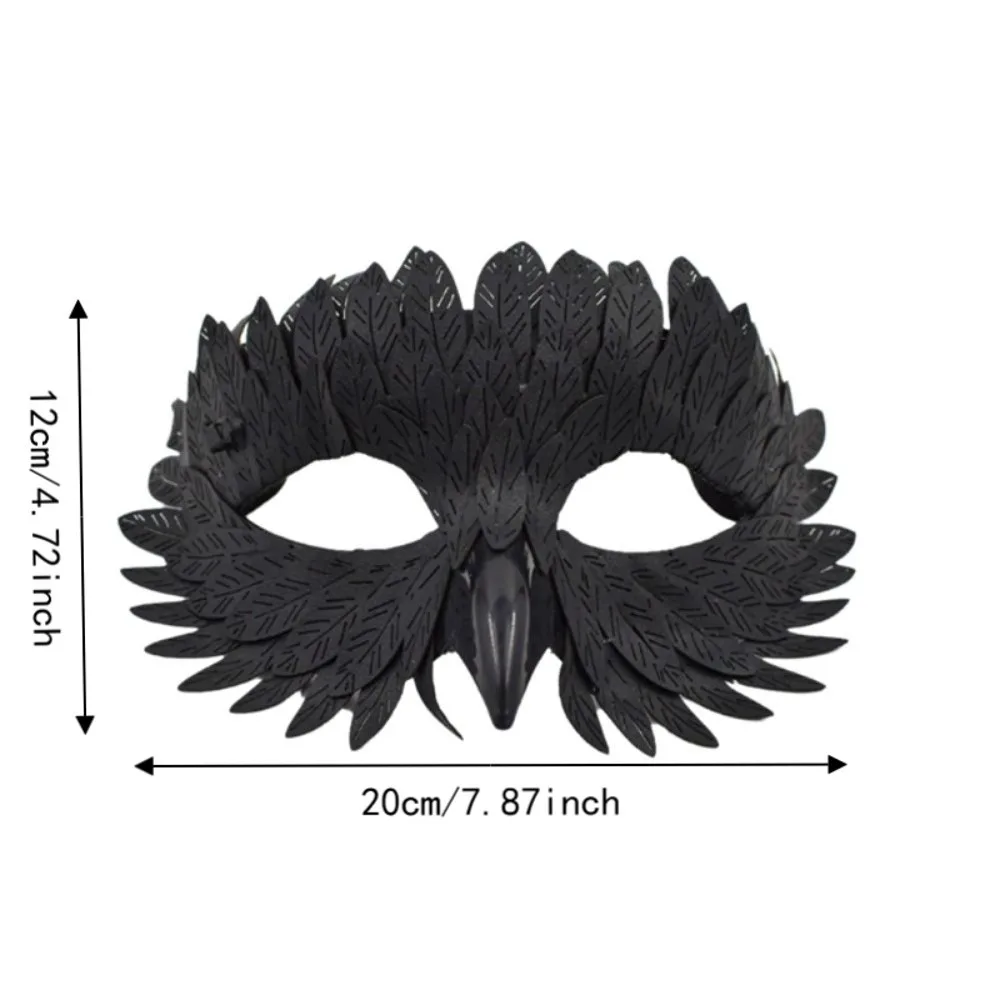 Exquisite Half Face Bird Beak Eagle Mask Pearlescent Gradient Crow Feather Mask Plastic Elastic Band Cosplay Mask Masquerade